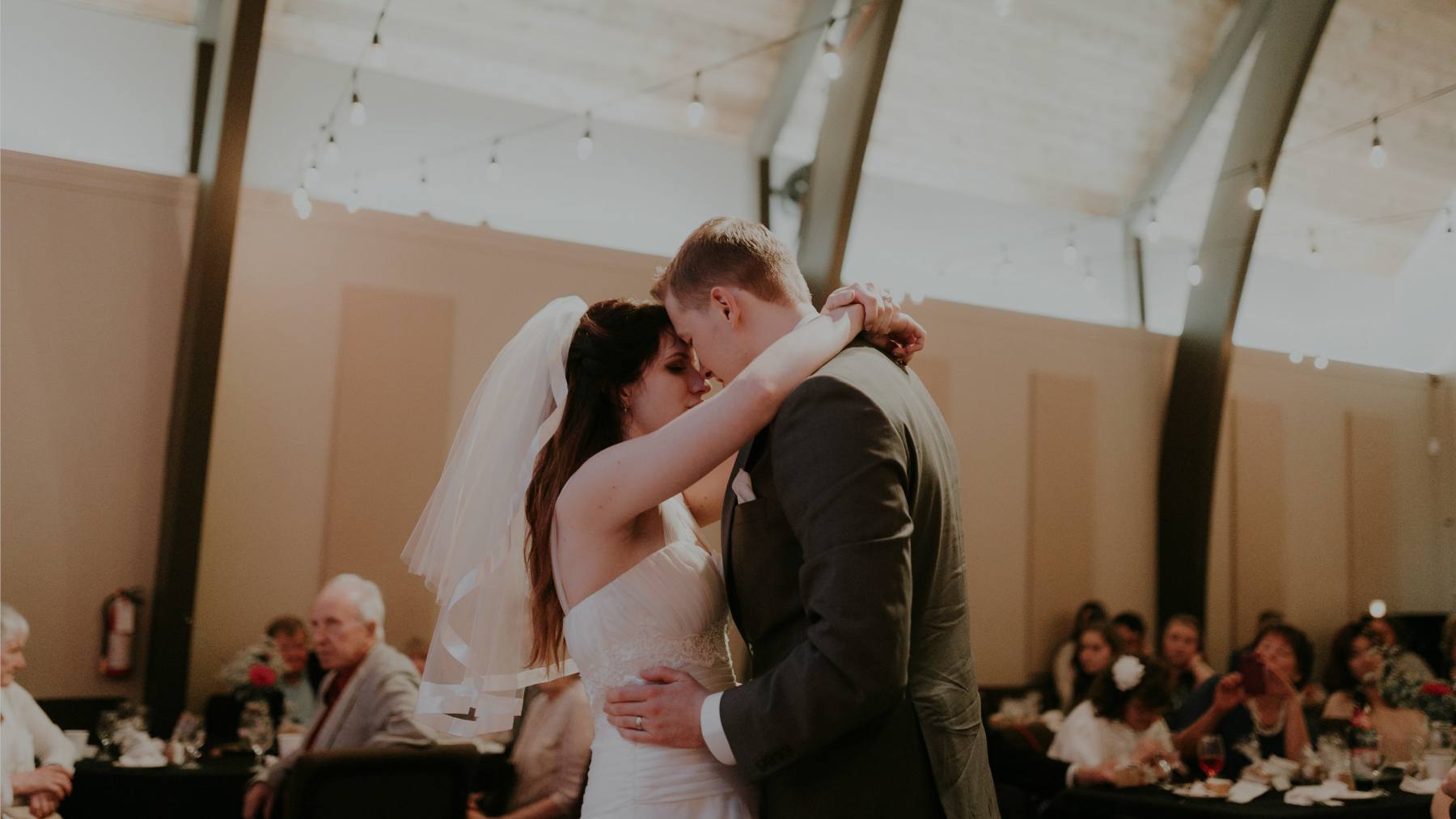 A couple's first dance at their reception